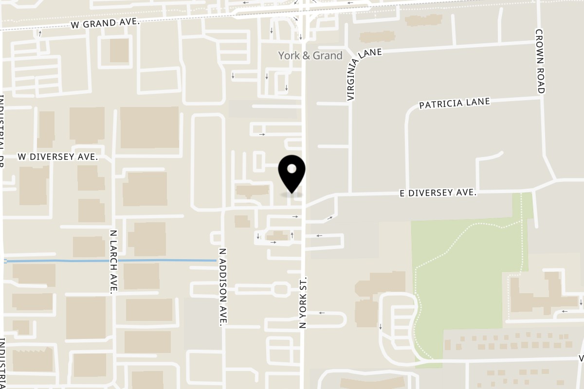 Map showing the location of Pasta To Go on 926 N York St UNIT 1 in Elmhurst